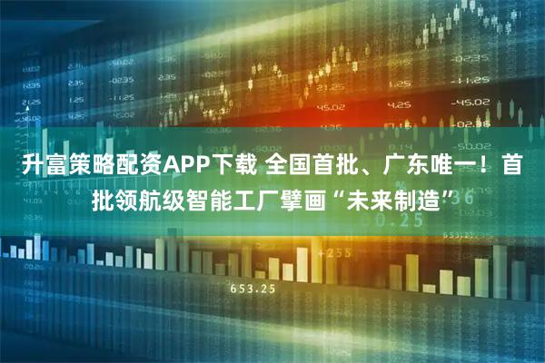 升富策略配资APP下载 全国首批、广东唯一！首批领航级智能工厂擘画“未来制造”